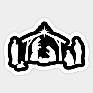 The Christmas Nativity White Silhouette Sticker